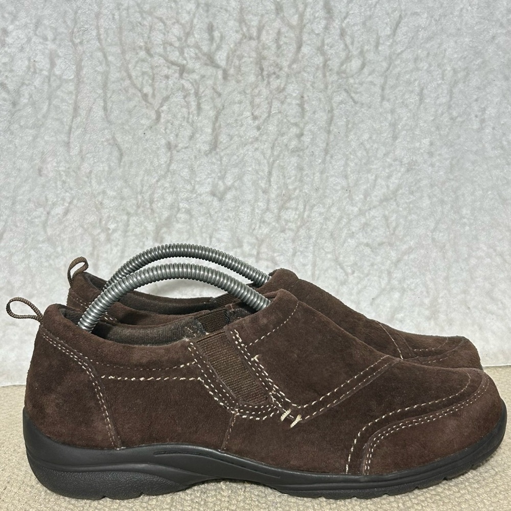 Earth Origins Womens Dina Brown Suede Casual SlipOn Loafers Shoes SZ US 7.5M